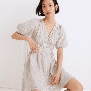 Madewell Eyelet Sophia Mini Dress in Stripe
